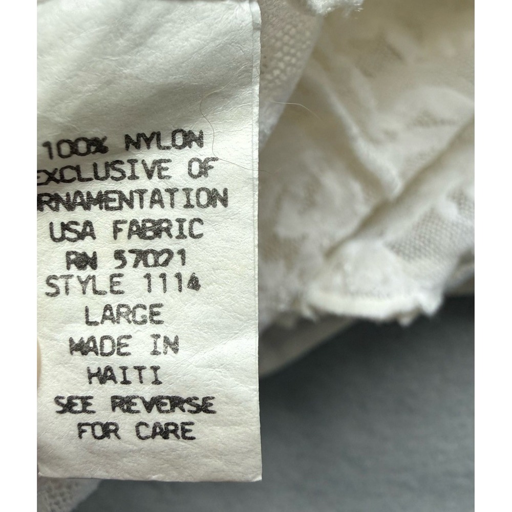 VTG Lace Delicates Coquette White Lace Satin Ballerina Babydoll Slip Lingerie L - Picture 14 of 16